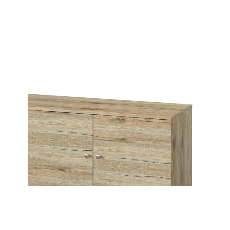 Mid-Century Modern TV Stand with Storage Cabinet for TVs up to 63" in Oak