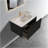 30" Striped Brushed Black Oak Floating Bathroom Vanity With White Ceramic Sink, Bathroom Vanity For Modern Bathroom, One-Piece White Basin Without Drain, Pre-Assembled-1202440794-1202440797