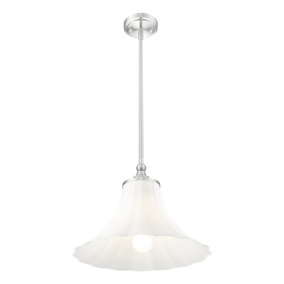 Luminaire suspendu 1 lumière en nickel brossé Ohlson 16 pouces
