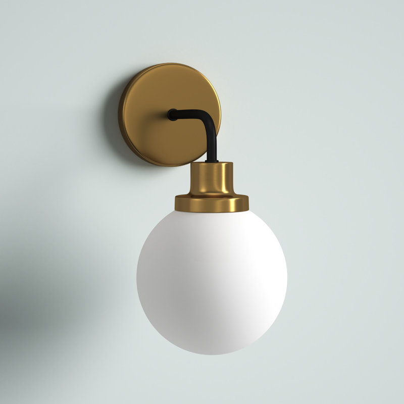 Éclairage de salle de bain à intensité variable 3 lumières Ackerson, Noir/laiton, Blanc givré, Deux lumières