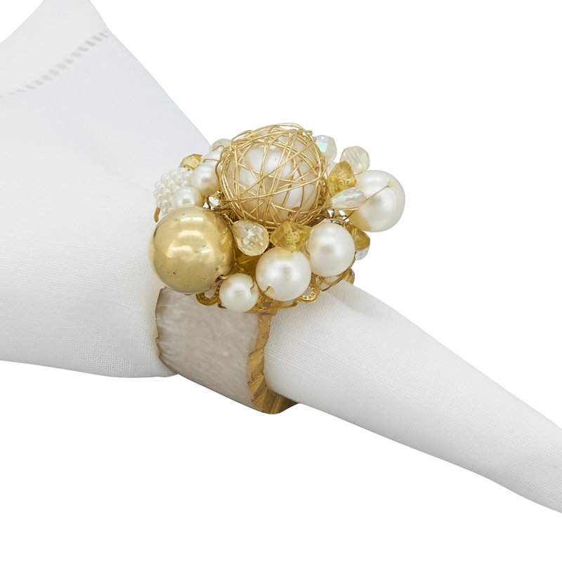 Rond de serviette perlé Shimmering Splendor (ensemble de 4)