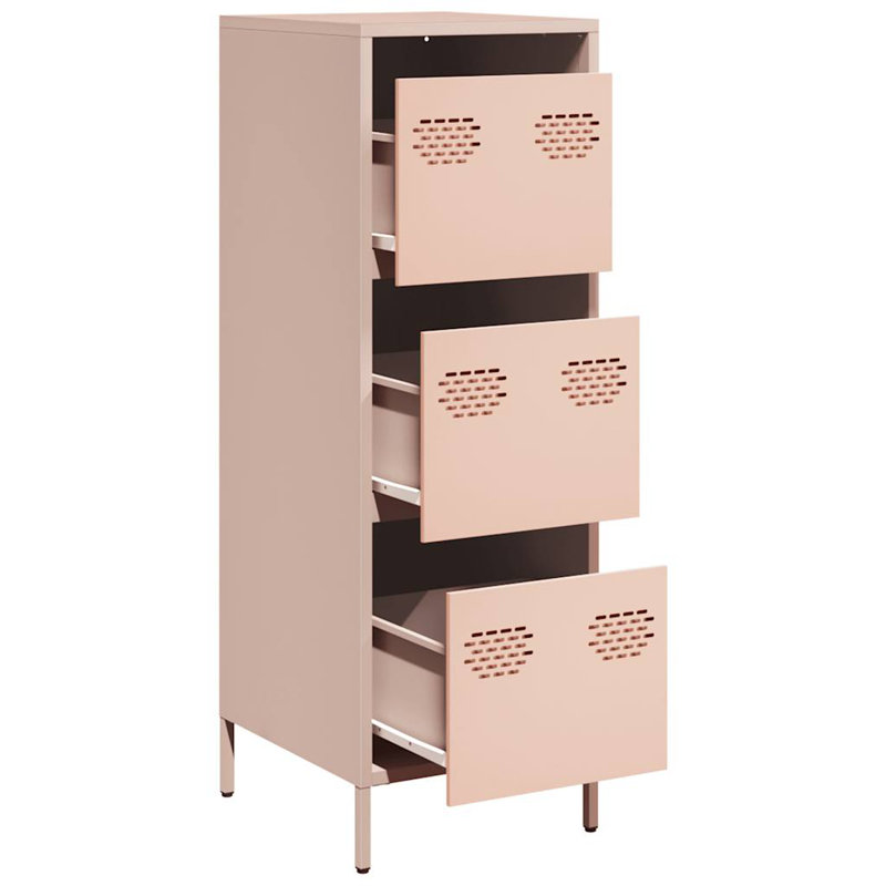 Batdorf Steel Highboard Accent Chest, Antique Pink/Pink