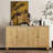 Vintage 59 Inch Brown Accent Cabinet With 4 Doors, Natural Wood Media And Console Storage For Diverse Home Use
