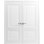 Portes françaises à double panneau vitrées avec quincaillerie Lucia 8831, cadre et garnitures en soie blanche, porte intérieure robuste pour salle de bain ou chambre à coucher, 48 po x 80 po (2 x 24 x 80 po)