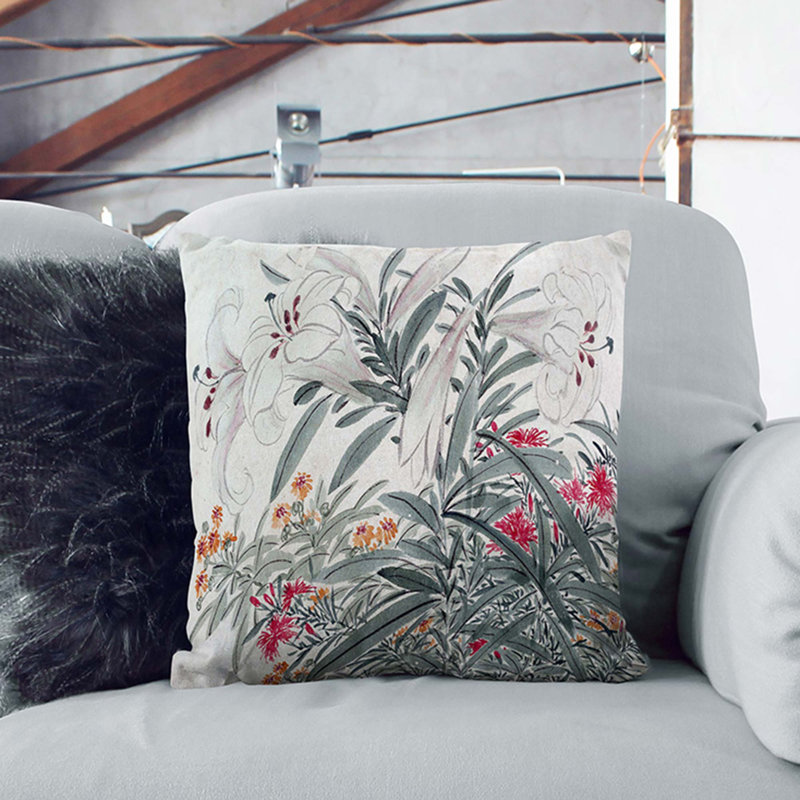 Square Throw Cushion, White, 55cm H x 55cm W x 20cm D