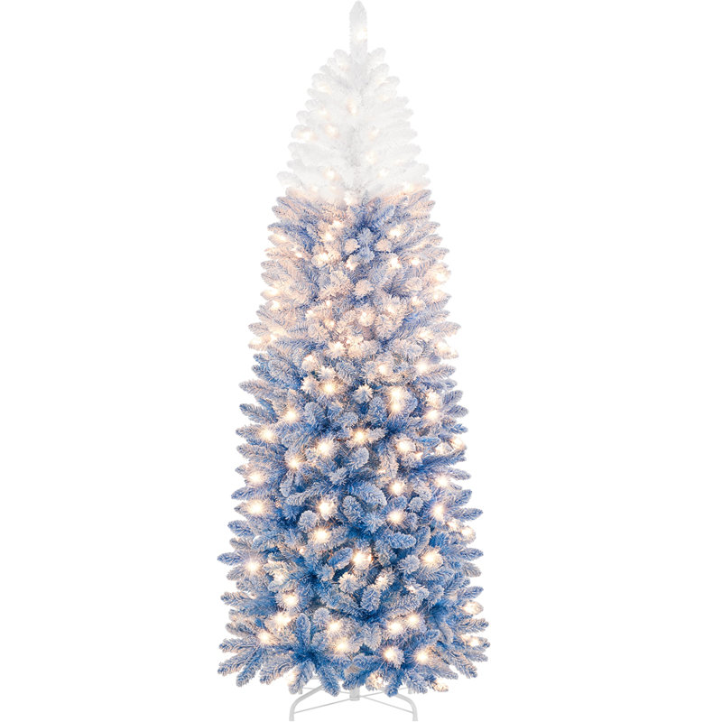 Pre-lit Pencil Artificial Christmas Tree, 7'5"