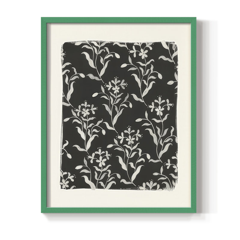 "Motif floral rétro I", Vert, H 11 po x l 9 po