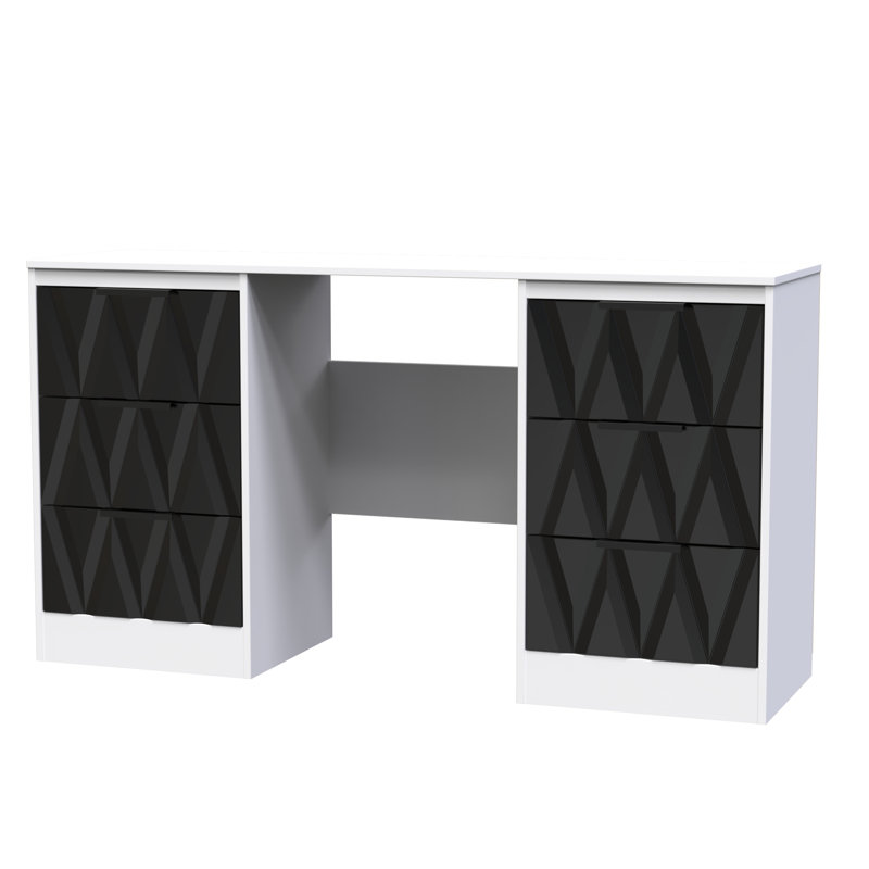 Besmir Dressing Table, Deep Black/White