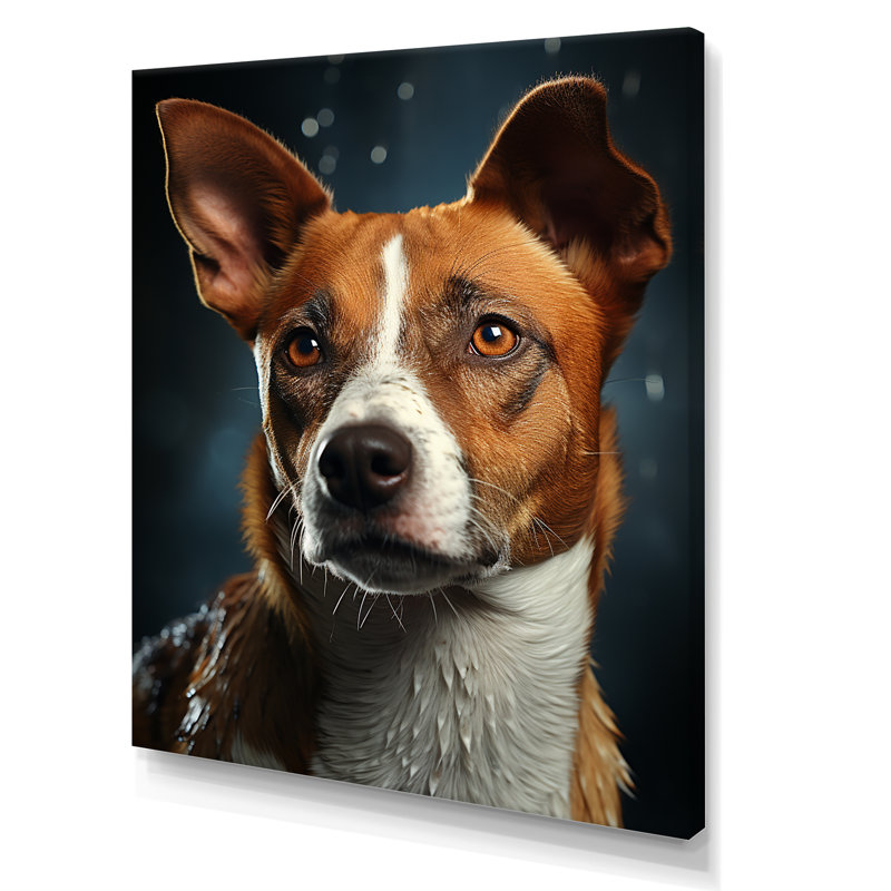 " Dog Basenji Bliss II ", Wrapped Canvas, 20" H x 12" W x 1" D
