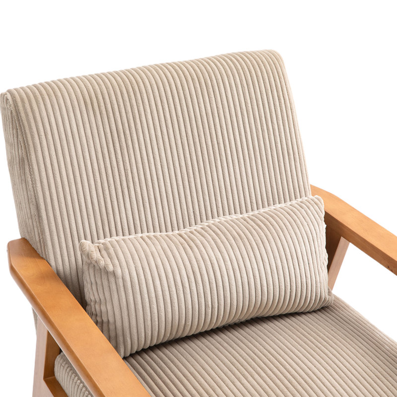 Chaise d'appoint rembourrée en tissu Shaleya, Velours côtelé chameau