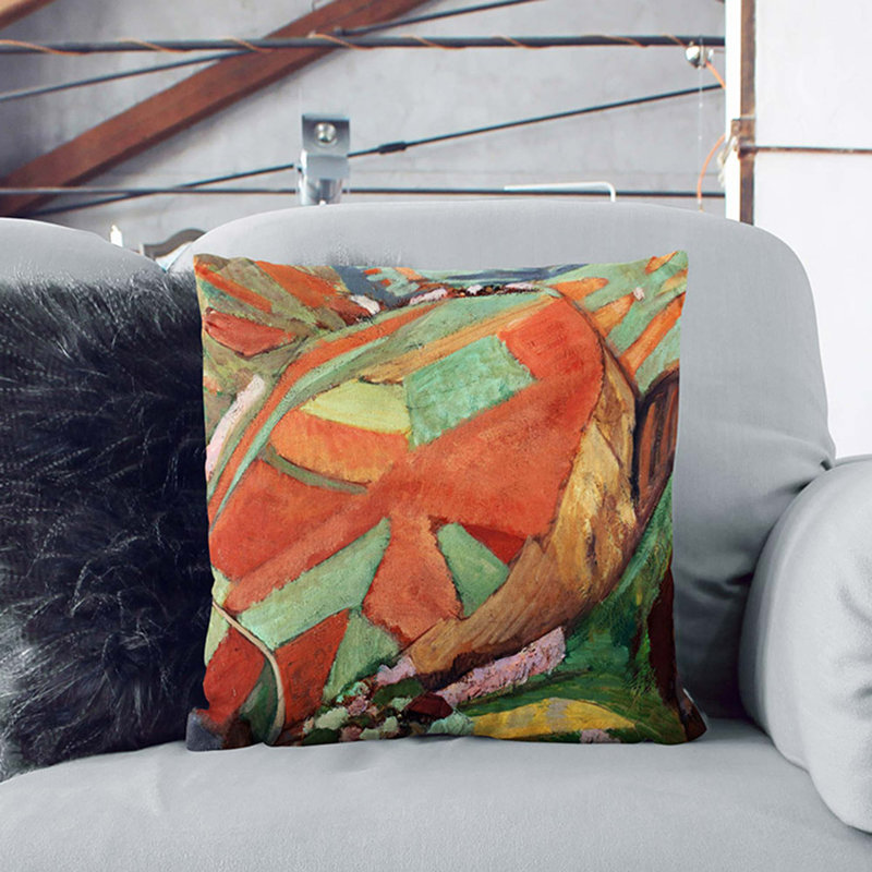 Cultivated Hills Square Throw Cushion, Stone, 55cm H x 55cm W x 20cm D