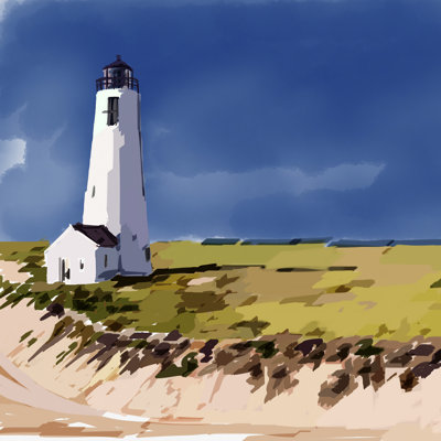 Lighthouse Scene V 1 Piece Wrapped Canvas Painting