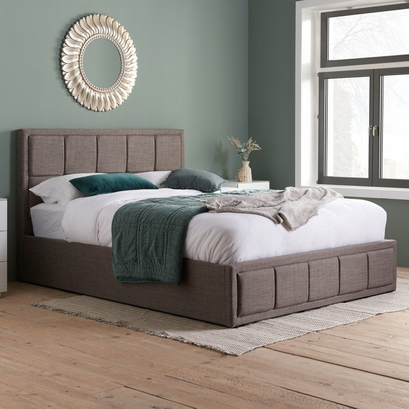Aween Upholstered Ottoman Bed, Double (4'6), Grey