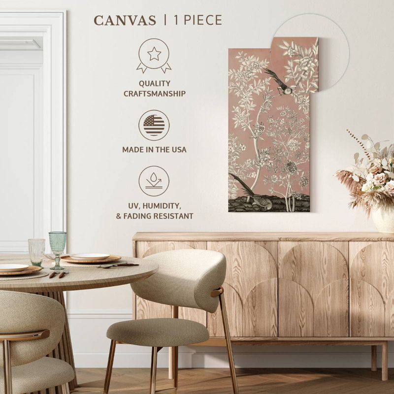 Blush Chinoiserie II, 42" H x 21" W