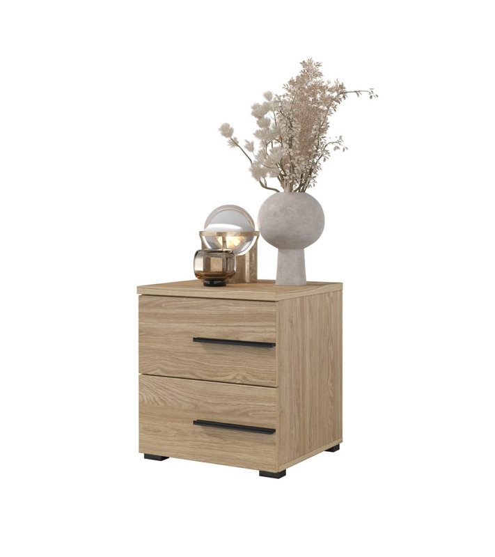 Blockus 45cm W Manufactured Wood Bedside Table, Left