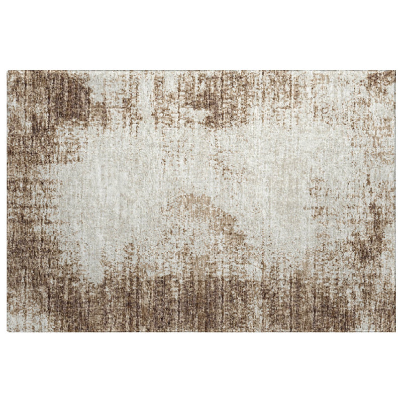 Premium Machine Washable Dream Shag Abstract Rug, 2'6" x 3'10", Brown