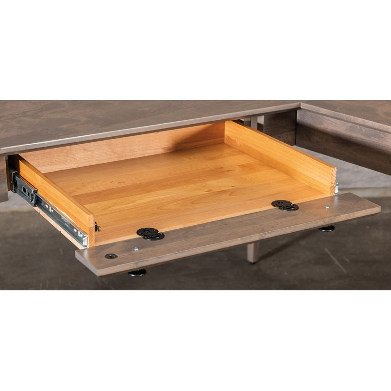 Bureau en L en bois massif Malani, Bois flotté