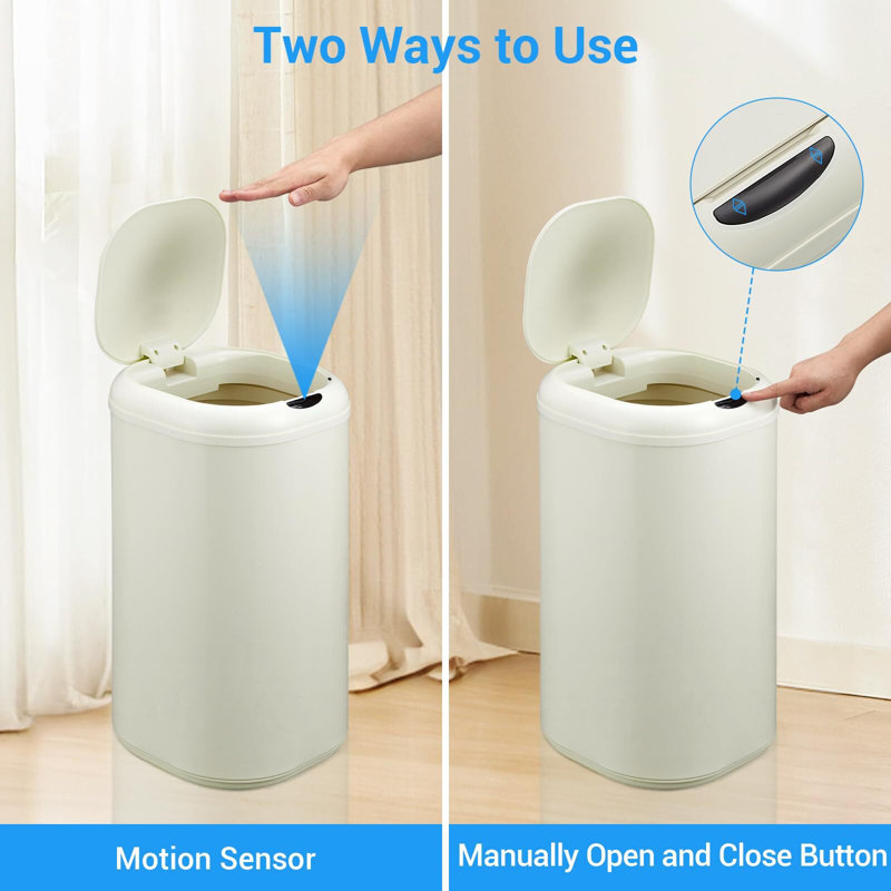 8 Gallon Motion Sensor Trash Can with Lid, Automatic Kitchen Garbage Can Touchless, 30 Liter Smart Stainless Steel Waste Bin for Home Office Kitchen Bathroom