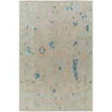 Ushak Hand Knotted Wool Area Rug in Pink