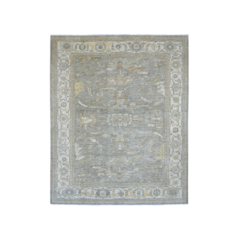 8'x10' Grey Peshawar Heris All Over Design Hand Knotted Wool Rug Oriental 6055AB5091C44262B698B6C1231D9AC0
