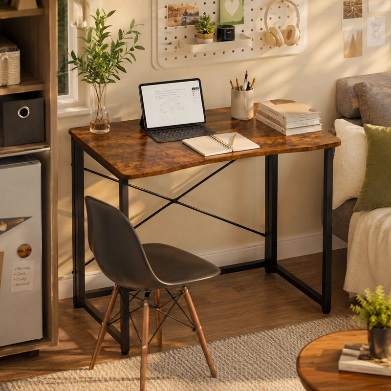 31.5'' Foldable Computer Desk, Compact Storage Design
