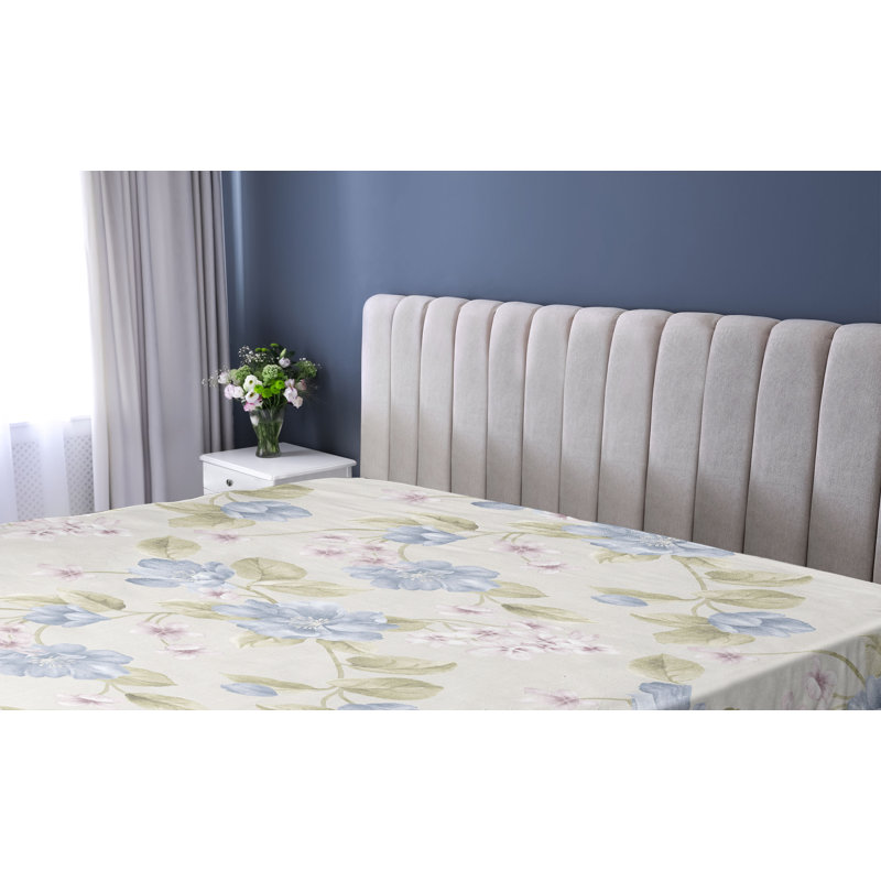 Drap-housse de jardin Ambesonne Art botanique Cottagecore vert pistache et crème
