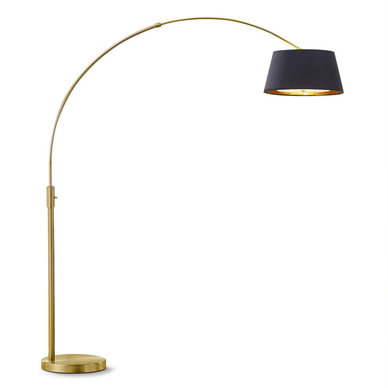 Lampe sur pied en arche/arc 81" Elienor, Abat-jour empire noir