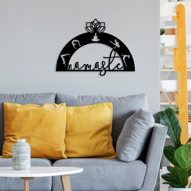 Élégant accessoire mural décoratif en métal, finition noire, 19,7 x 14,2 pouces | 100% métal, épaisseur: 0,06 pouce | Conception murale facile | Parfait pour la décoration intérieure, le salon, le bureau et plus encore