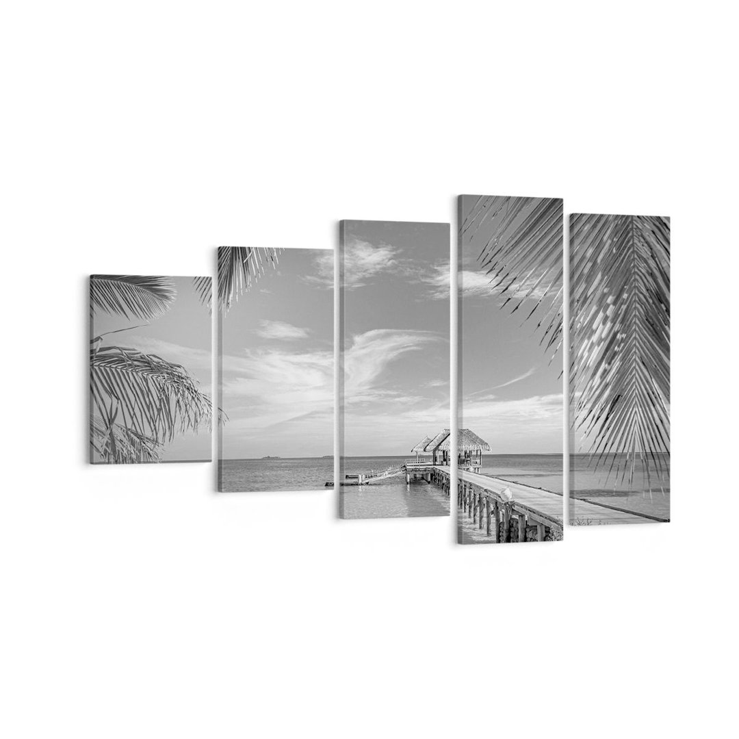 5-tlg. Leinwandbilder-Set Heavenly Beach Monochrome