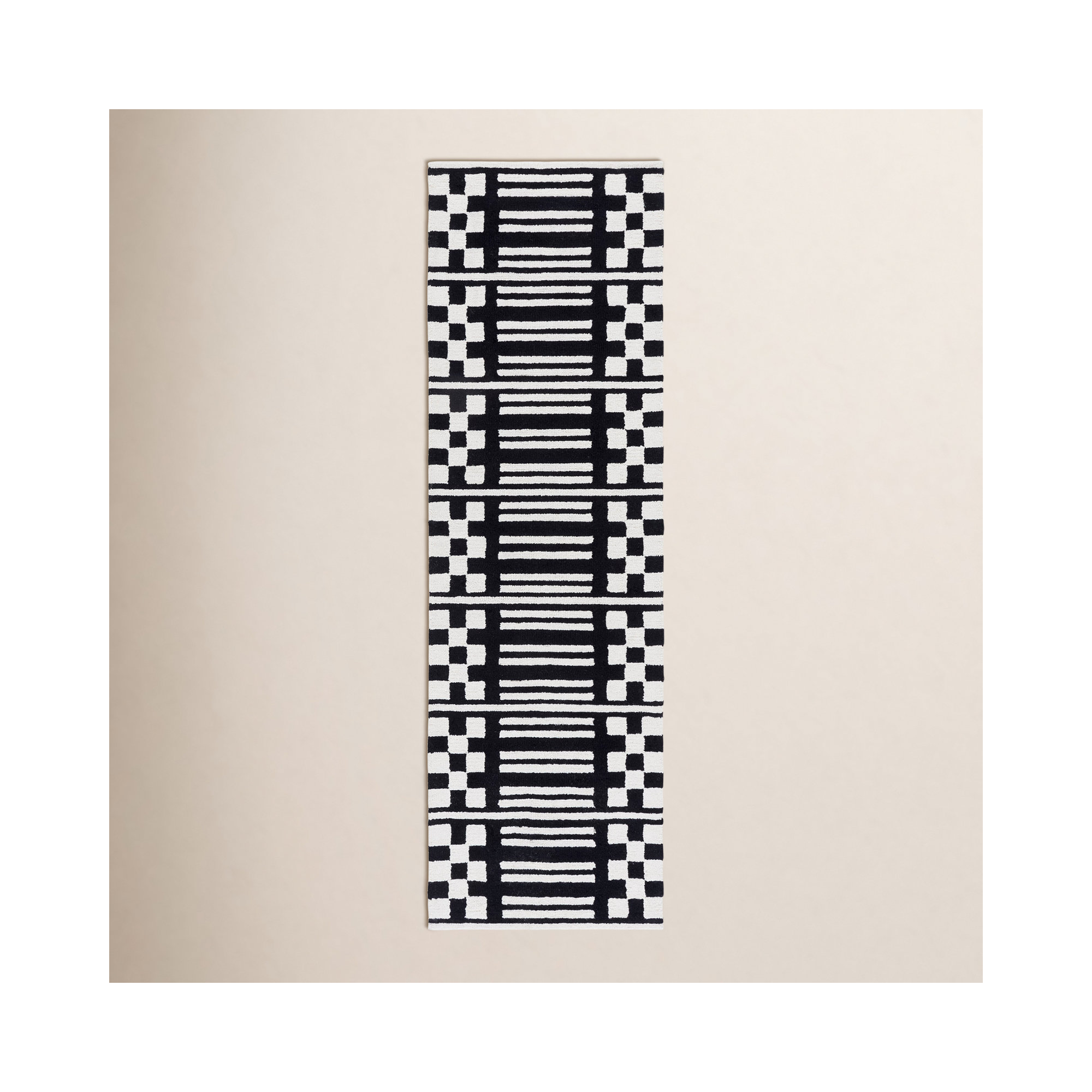 Pine 303 Hand Tufted Wool Pile Geometric Rug, Runner 2'3" x 8'