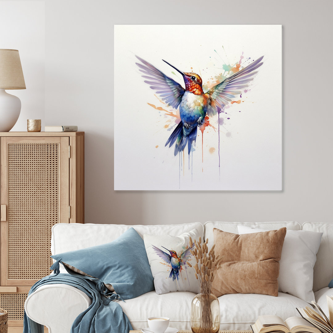 Graceful Hummingbird I - Animals Metal Art Print Red Barrel Studio® 