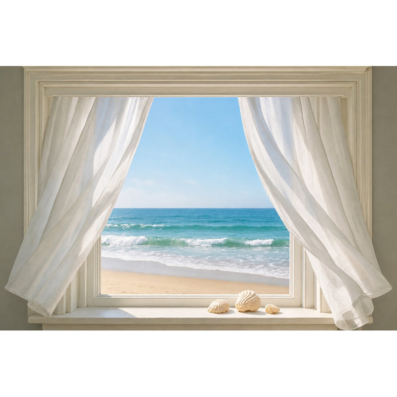 Brise côtière et vagues par fenêtre - Série Coastal Window View, H 24 po x l 36 po