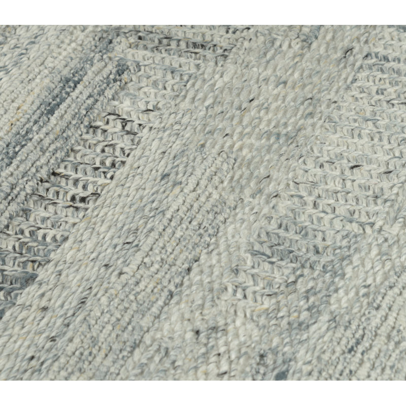 Tapis 100% polyester tissé à la main, Bleu, 7 pi 9 po x 9 pi 9 po
