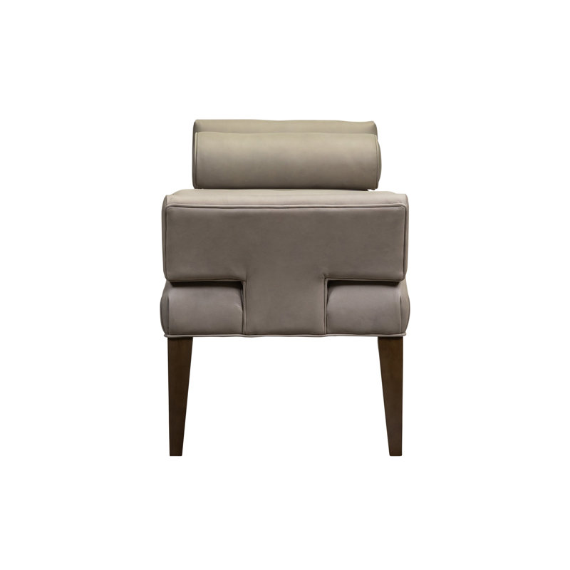 Pimlico Upholstered Leather Bench, Dark Brown, Anniston Slate