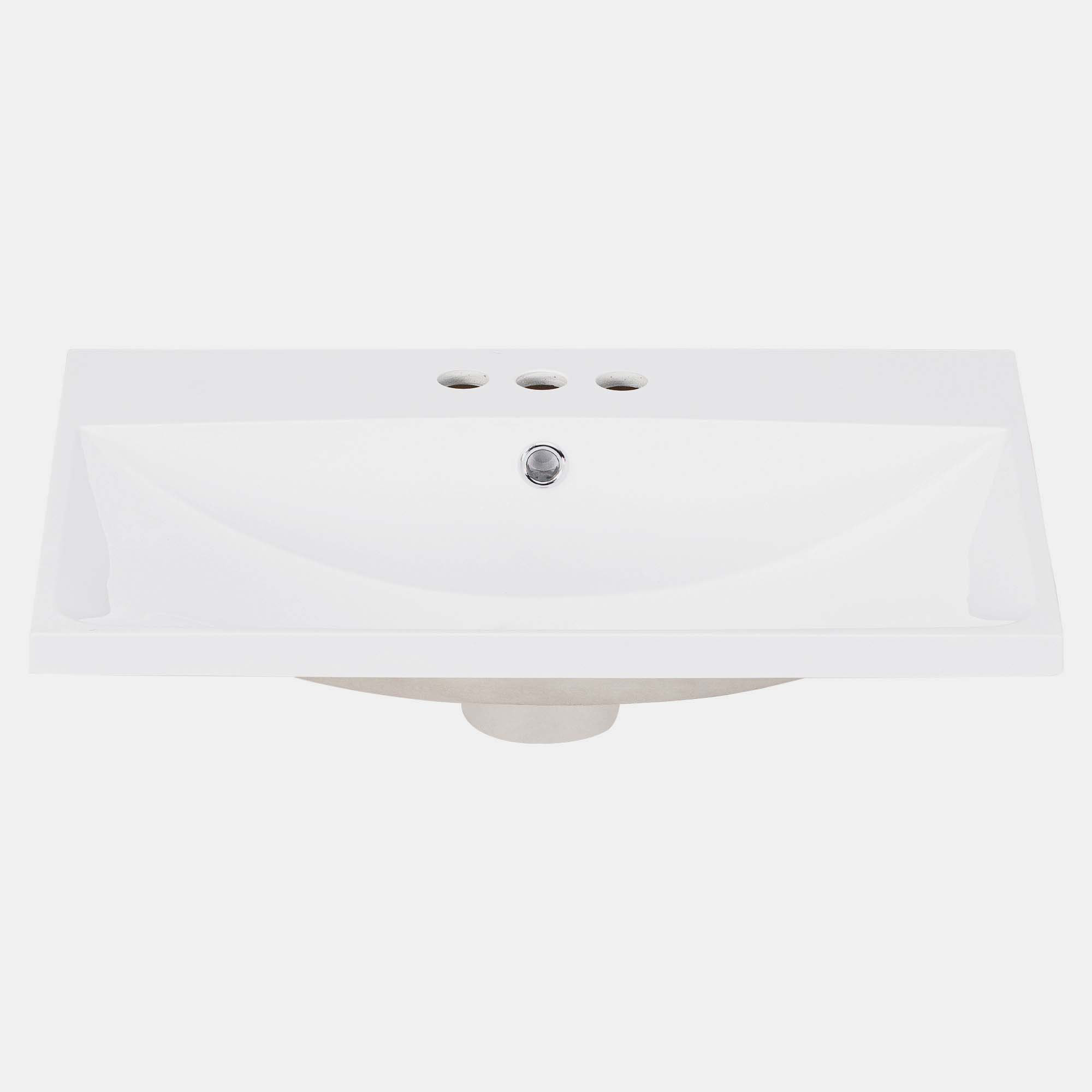 Blendoi Brooke 24" Bathroom Vanity Top Only, White Basin, 3-Faucet Holes, 4" Faucet Available