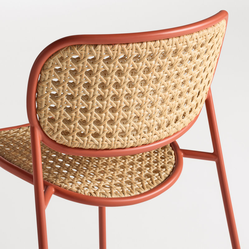 Made You Look Outdoor Dining Side Chair, Tomato