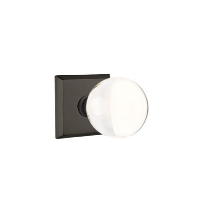Emtek Privacy Knobset w/ Sandcast #6 Rosette and Bristol Glass Knob