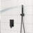 12 Inch Square Wall Mounted Dual Shower Head System In Matte Black With - Scald Balanced Valve, Rainfall Experience, 360 Swivel And Handheld Spray For Various Needs System, Balanced, Adjustable-125819274