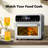 1500-Watt 4-Slice 13 Quart 12-In-1 Stainless Steel Convection Toaster Oven With Frying Basket And Baking Tray