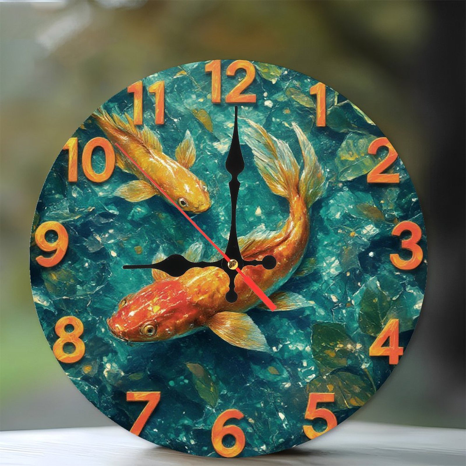 Dakota Fields Clock Face With Koi Fish Swimming | Wayfair