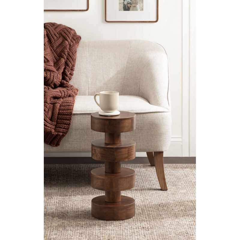 Table ronde en bois de manguier Omar, Noyer
