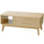 Ensemble de 2 tables basses, tables de bout et tables d'appoint avec station de charge, table basse à plateau relevable avec rangement, conception cannelée, ensemble de tables d'appoint en bois avec tiroir et tablette ouverte pour chambre à coucher, mobilier de salon, nature