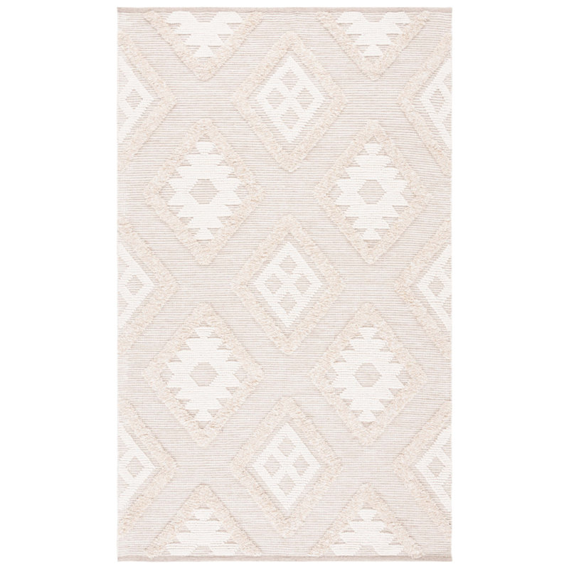 Keslie Hand Woven Wool Pile Geometric Rug, Rectangle 3' x 5'