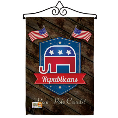 Double Sided 18.5'' H x 13'' W Polyester Independence Day Flag Set