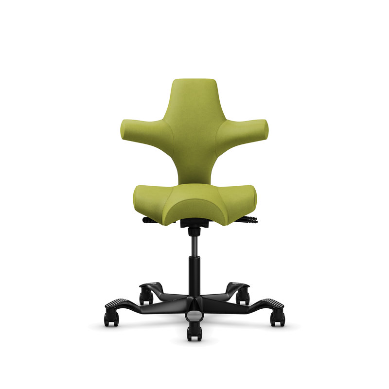 Chaise à hauteur standard réglable HœG Capisco, Standard, Noir, Green Apple