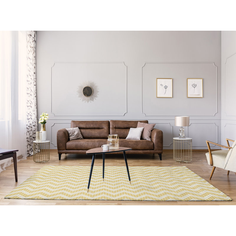 Tapis vert citron à main inverse, Rectangle 8 pi x 10 pi