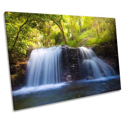 Waterfall Tropical Green - Wrapped Canvas Print
