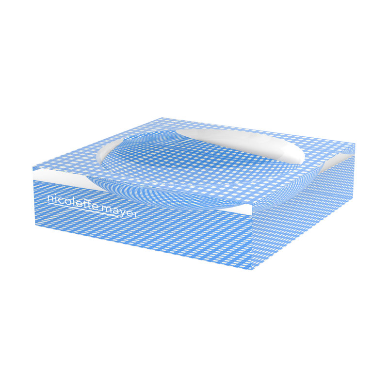 Gingham Acrylic Decorative Tray, 6"W x 6"D x 2"H