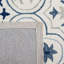 Tapis floral bleu / ivoire en laine / coton touffeté à la main Cendy-1809422956