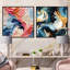 Dabne - Ensemble de 2 collages abstraits carrés-101858254-101858255